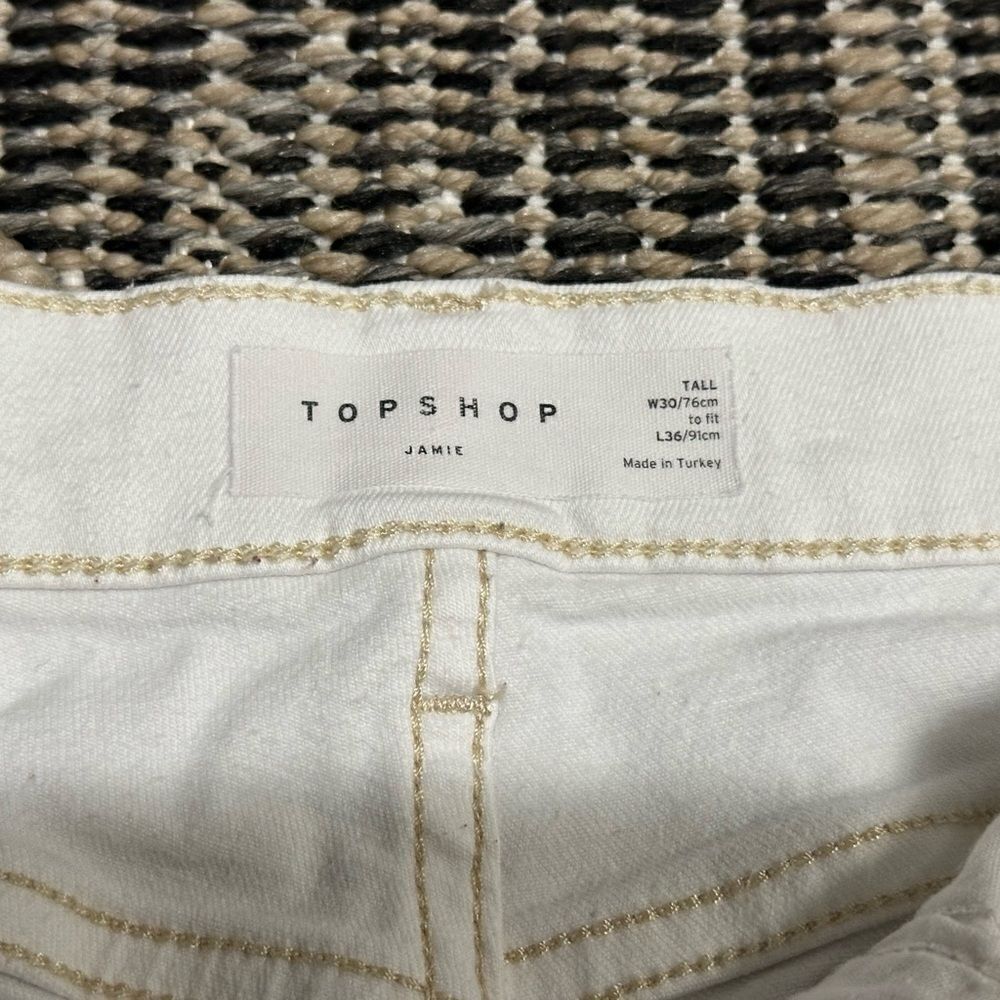 Topshop White Jamie High-Waist Skinny Jeans Size 30 Tall - Picture 8 of 13